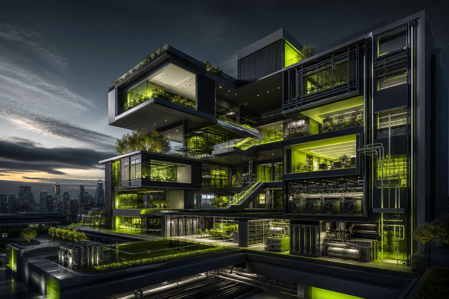 Smart building architecture artwork